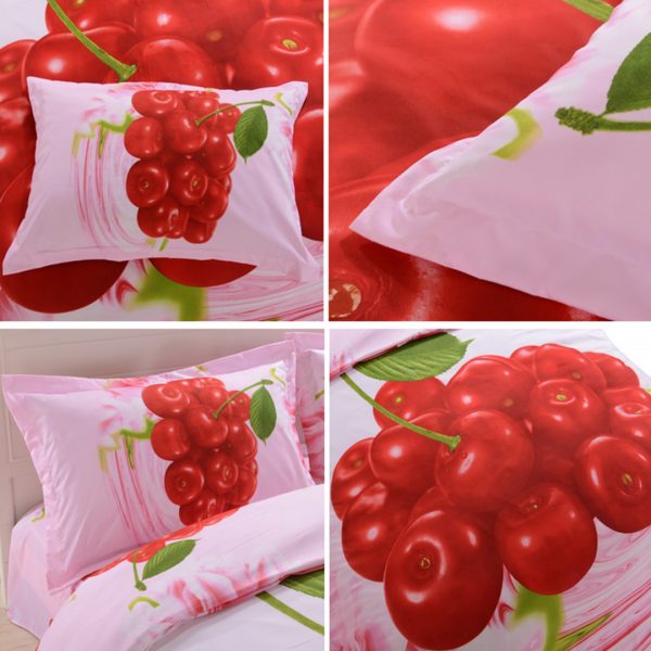 3d Cherry Bedding set pillow cases