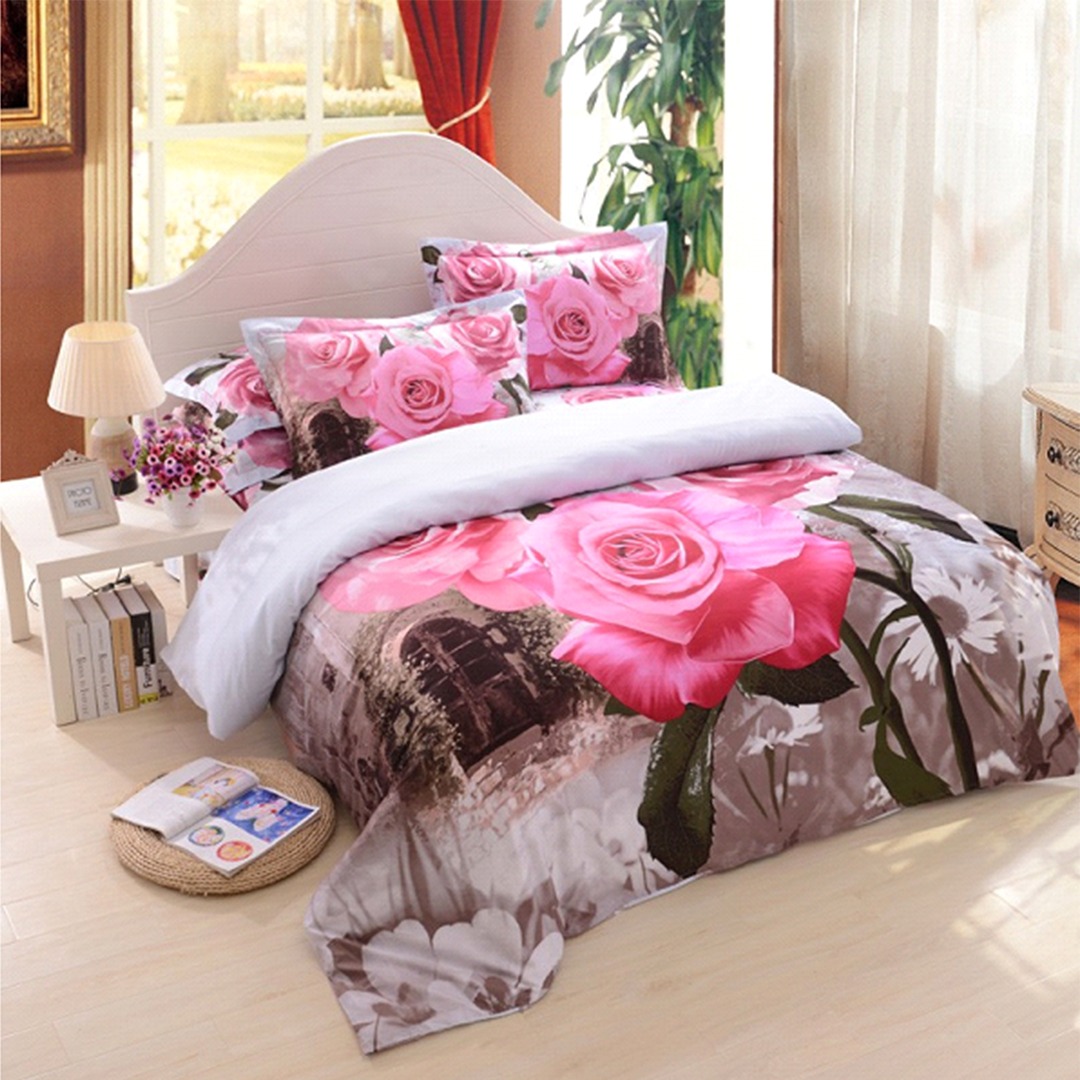 3d Pink Rose Bedding Set Ebeddingsets