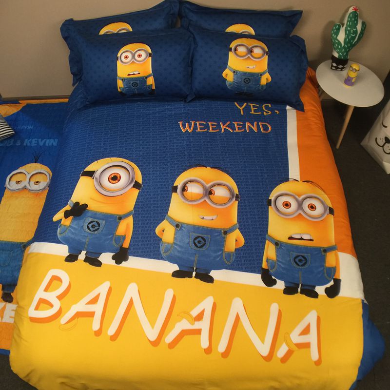 Minion Comforter Set Twin Queen King Size, Queen Size Minion Bedding