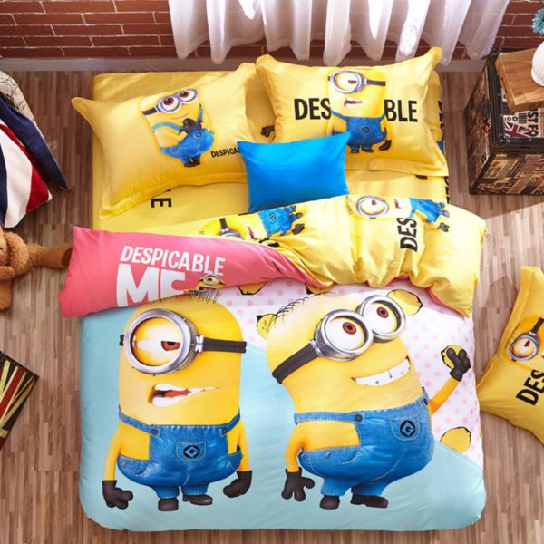 Minion bed set Queen King Twin size (1)
