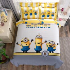 Minions Duvet Cover Set Queen King Size (1)