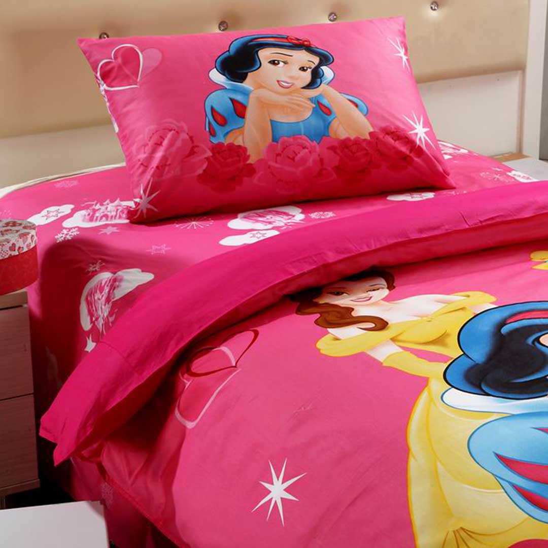 She'll love sleeping in her bed with this cozy comforter blanket featuring her favorite princesses belle, rapunzel and cinderella. disney princess comforter set twin size