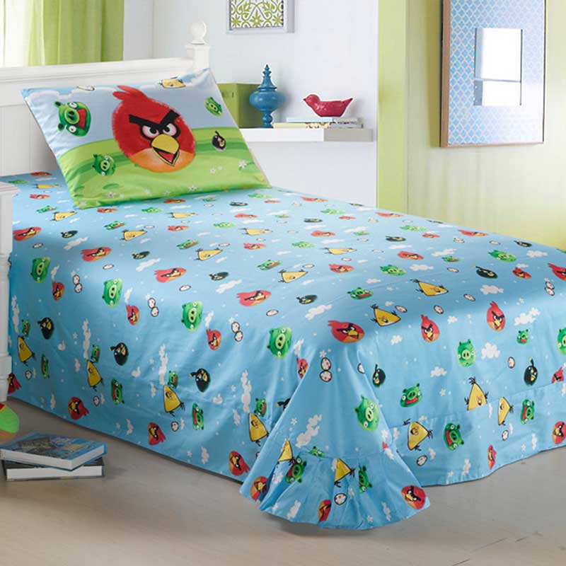 Details about   New Angry Birds Sheets Set Twin Size with Standard Pillow Case Squares 