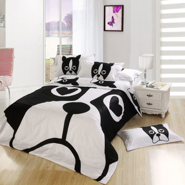 Dog print bedding set twin queen and king size