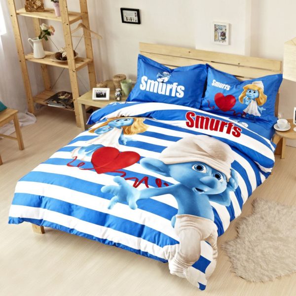 Smurfs Comforter Set Twin Queen King Size