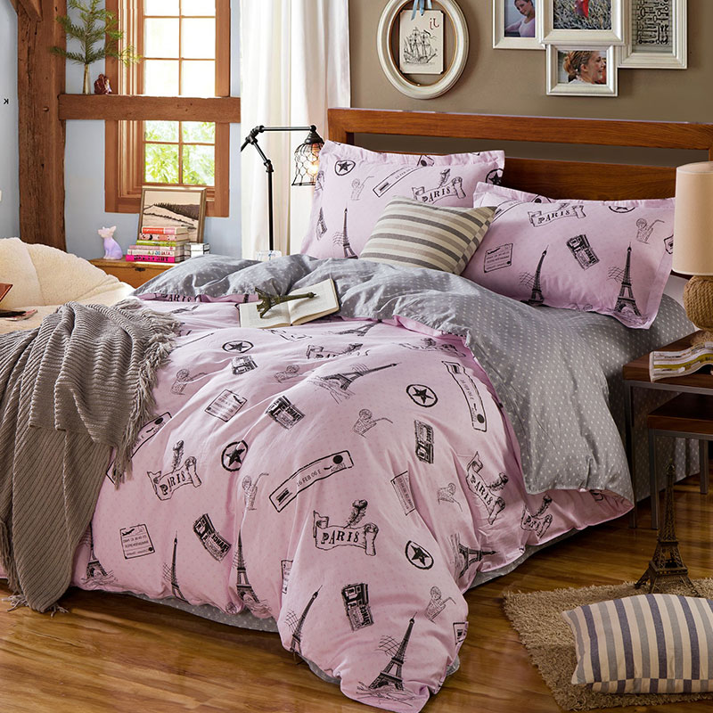 Charming Paris Themed Cotton Bedding Set Ebeddingsets