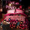 Victorias Secret Velvet Warm Pink Printing Bedding Set BB 1 1