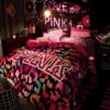 Victorias Secret Velvet Warm Pink Printing Bedding Set BB 5