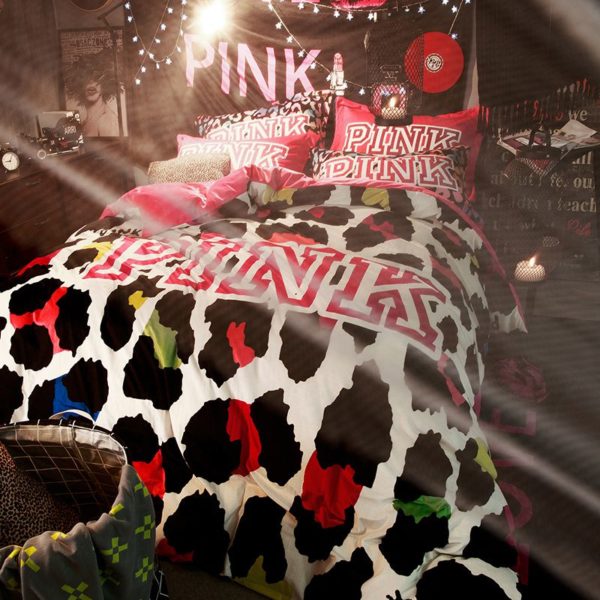 Victorias Secret Velvet Warm Pink Printing Bedding Set CQ 4