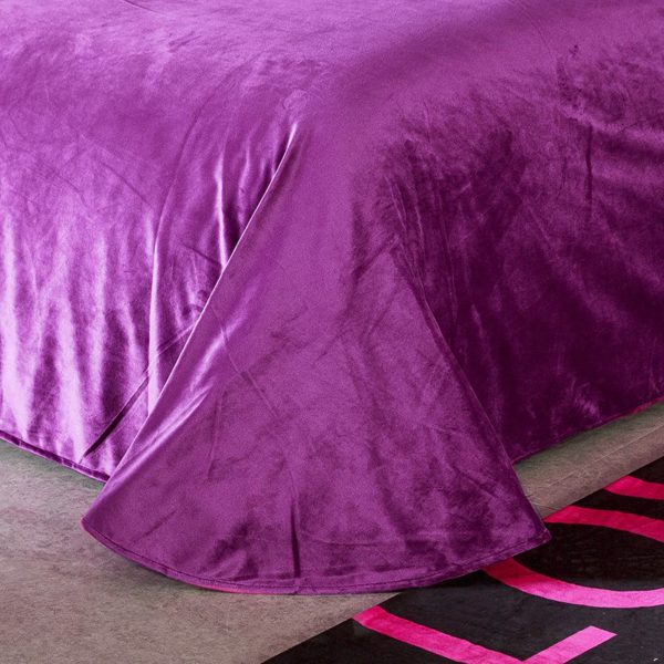 Victorias Secret Velvet Warm Pink Printing Bedding Set HC 4