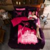 Victorias Secret Velvet Warm Pink Printing Bedding Set ZM 1
