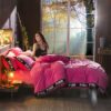 Victorias Secret Velvet Warm Tower Style Embroidery Bedding Set ASSH QMH 5