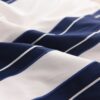 Attractive Royal Blue White Stripe Embroidery Bedding Set 9