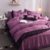 Elegant Pink Egyptian Cotton Embroidery Bedding Set 4