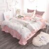 Exquisite Pink White Embroidery Bedding Set 3