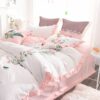 Exquisite Pink White Embroidery Bedding Set 4