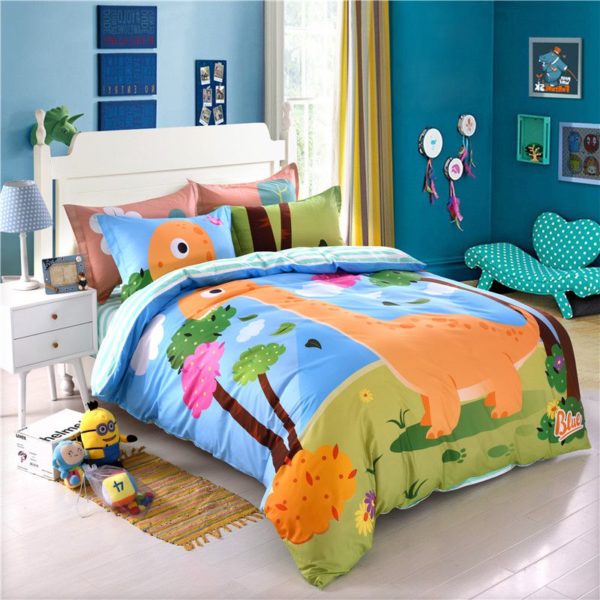 Kids Dinosaur Print Bedding Set Twin Queen Size LL 2