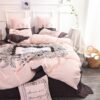Lovely Rose Color Egyptian Cotton Embroidery Bedding Set 4