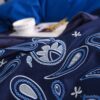 Mesmerizing Royal Blue Egyptian Cotton Embroidery Bedding Set 5