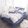 Romantic Love Story White Embroidery Bedding Set 2