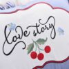 Romantic Love Story White Embroidery Bedding Set 5