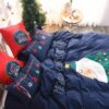 Stylish Marry Christmas Themed Embroidery Bedding Set 4