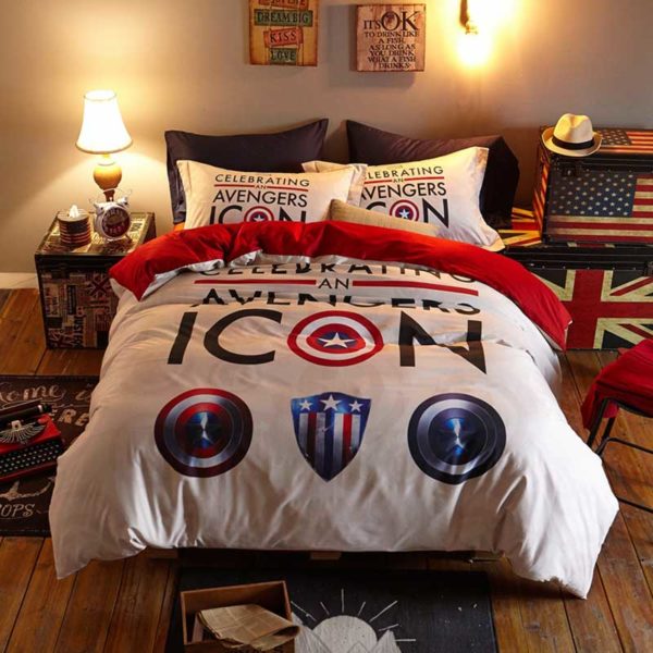 Avengers Icons Premium White Bedding Set 4