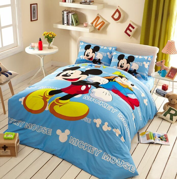 Awesome Mickey Mouse Light Blue Bedding Set