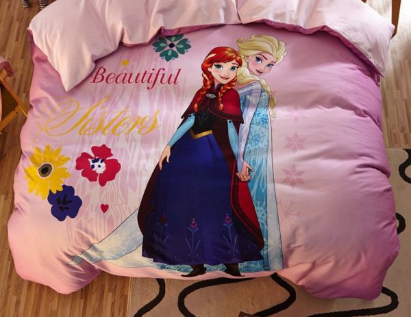 Beautiful Sisters Elsa Anna Pink Bedding Set 3