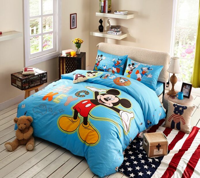 Blue Color Mickey Mouse Kids Bedding Set 1