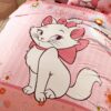 Cheerful Light Pink Marie Cat Bedding Set 2