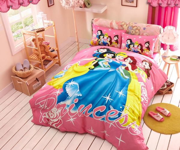 Decorative Princess Hot pink Color Bedding Set