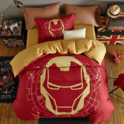 Indian Red Color Boys and Kids Iron Man Bedding Set