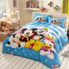 Light Sky Blue Color Mickey and Friends Bedding Set