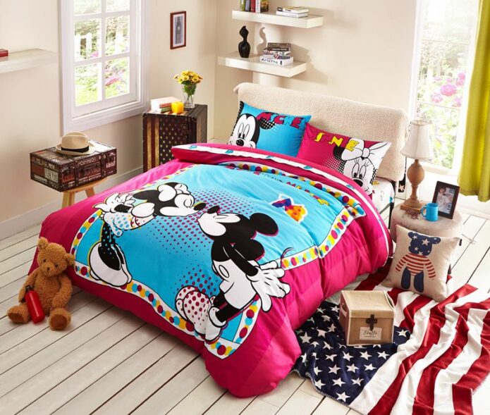 Lovely Mickey Minnie Mouse Kids Bedding Set 1