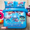 Marvel Super Heroes Kids Comics Blue Color Bedding Set