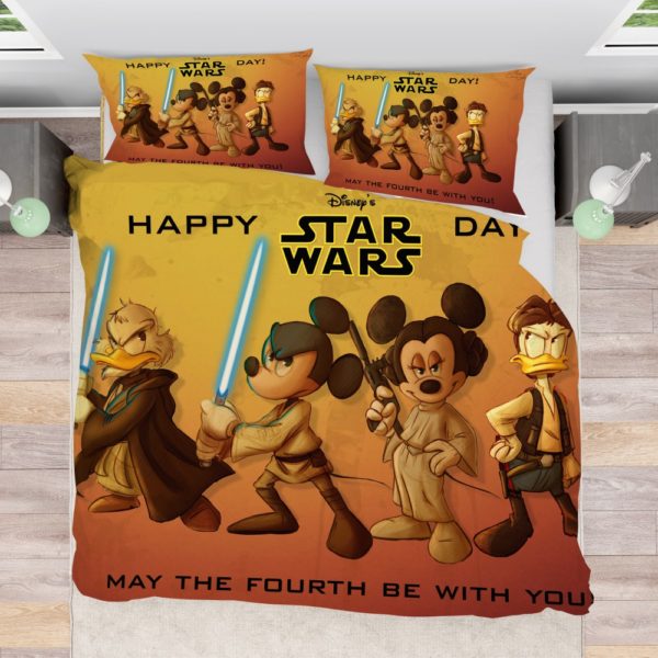 Mickey Mouse Minnie Mouse Disney Star Wars Happy day Bedding Set