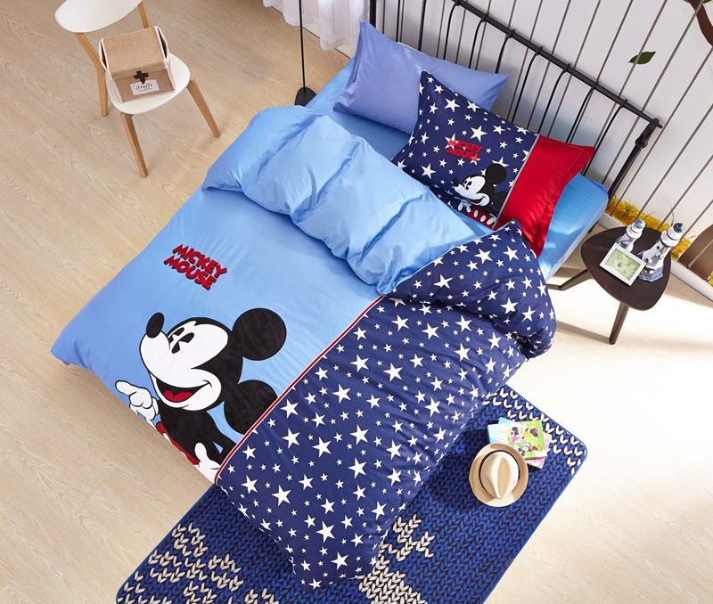 Mickey Mouse Boys Queen Size Embroidery, Red Queen Size Mickey Mouse Bedding