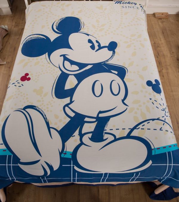 Stencil Art Mickey Mouse Cornsilk Color Bedding Set 3