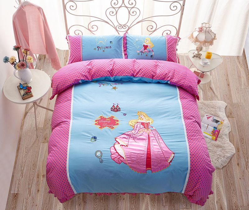 Sleeping Beauty Princess Aurora Embroidery Bedding Set