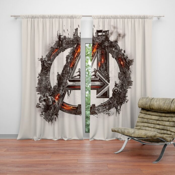 Avengers Logo Print Curtain