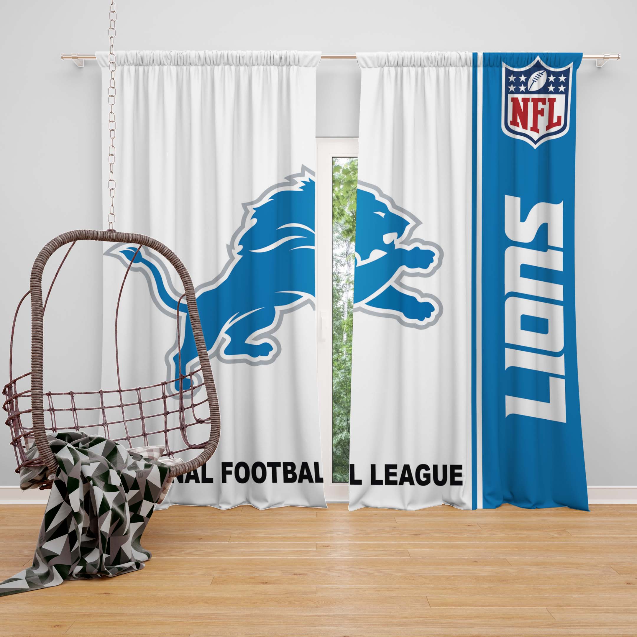 Nfl Detroit Lions Bedroom Curtain Ebeddingsets