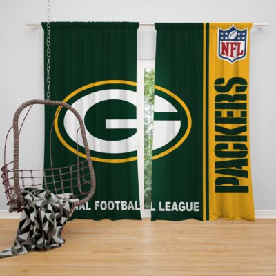 Nfl Green Bay Packers Bedroom Curtain