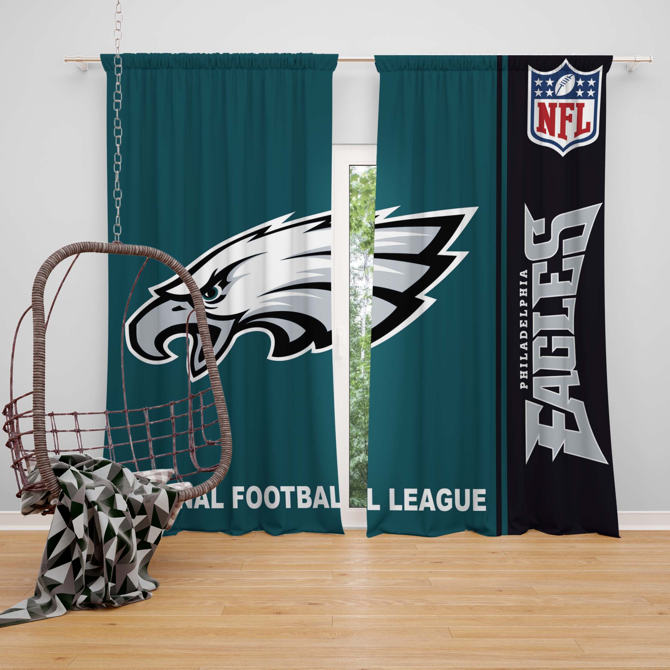 Nfl Philadelphia Eagles Bedroom Curtain