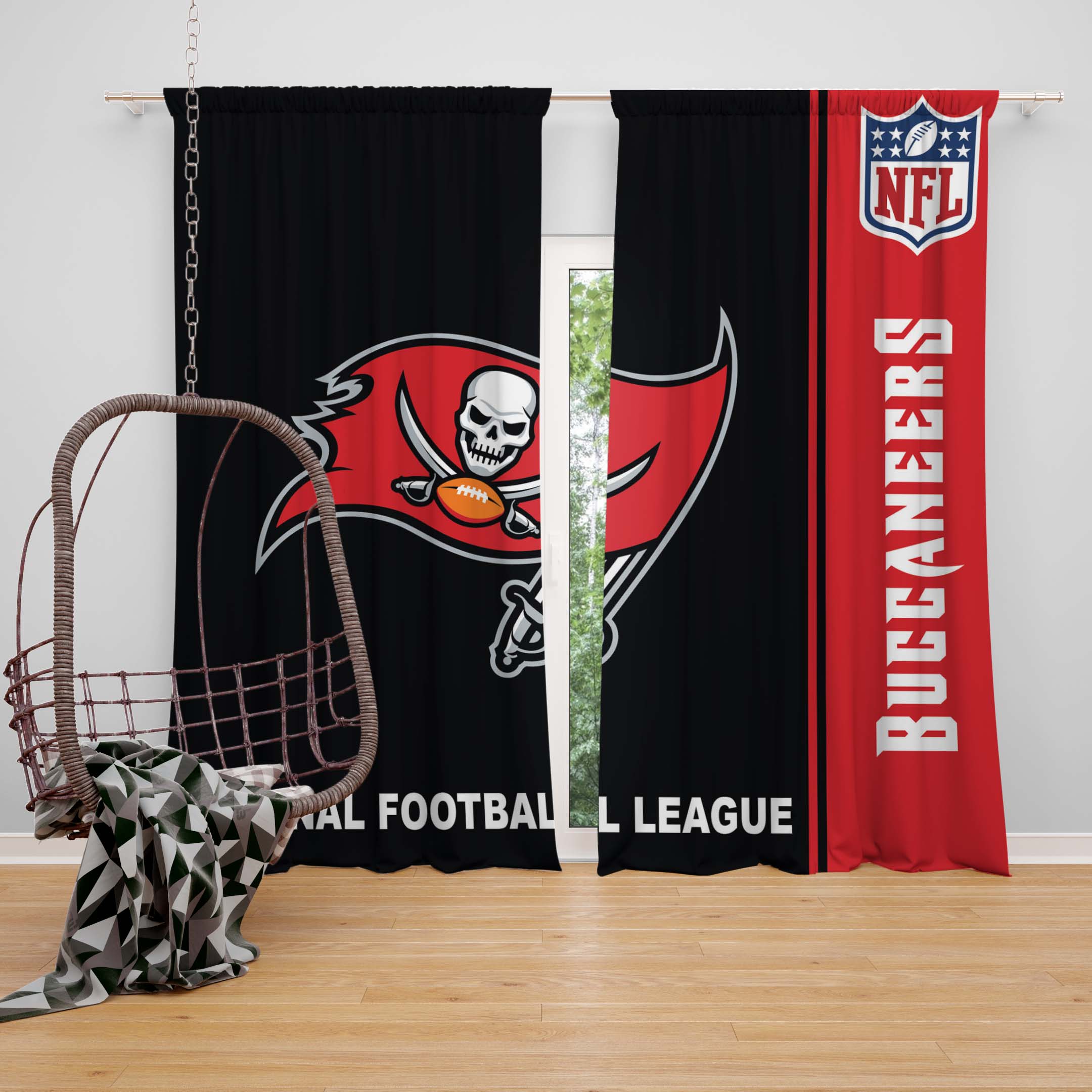 Tampa Bay Buccaneer 2PCS Blackout Window Curtain Drapes for Bedroom Living Room 