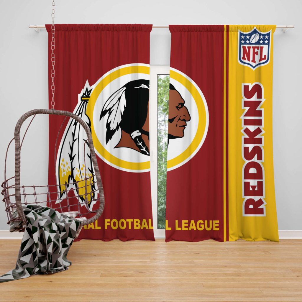 Washington Redskins Thermal Blackout Curtain 2PCS Living Room Window Drapes Gift 