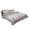 VS Love Pink Modern Pattern with Tropical Watercolor Flowers Bedding Set (3)