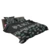 VS Pink Pattern with Green and White Palm Leaves Bedding Set