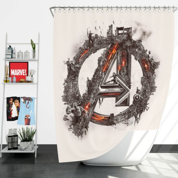 Avengers Logo Print Shower Curtain