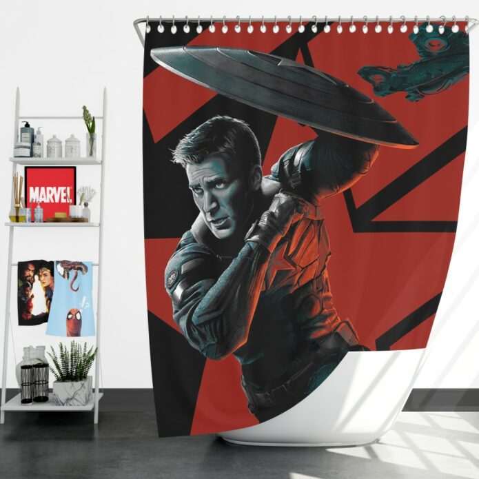 Captain America Chris Evans Marvel Comics Shower Curtain